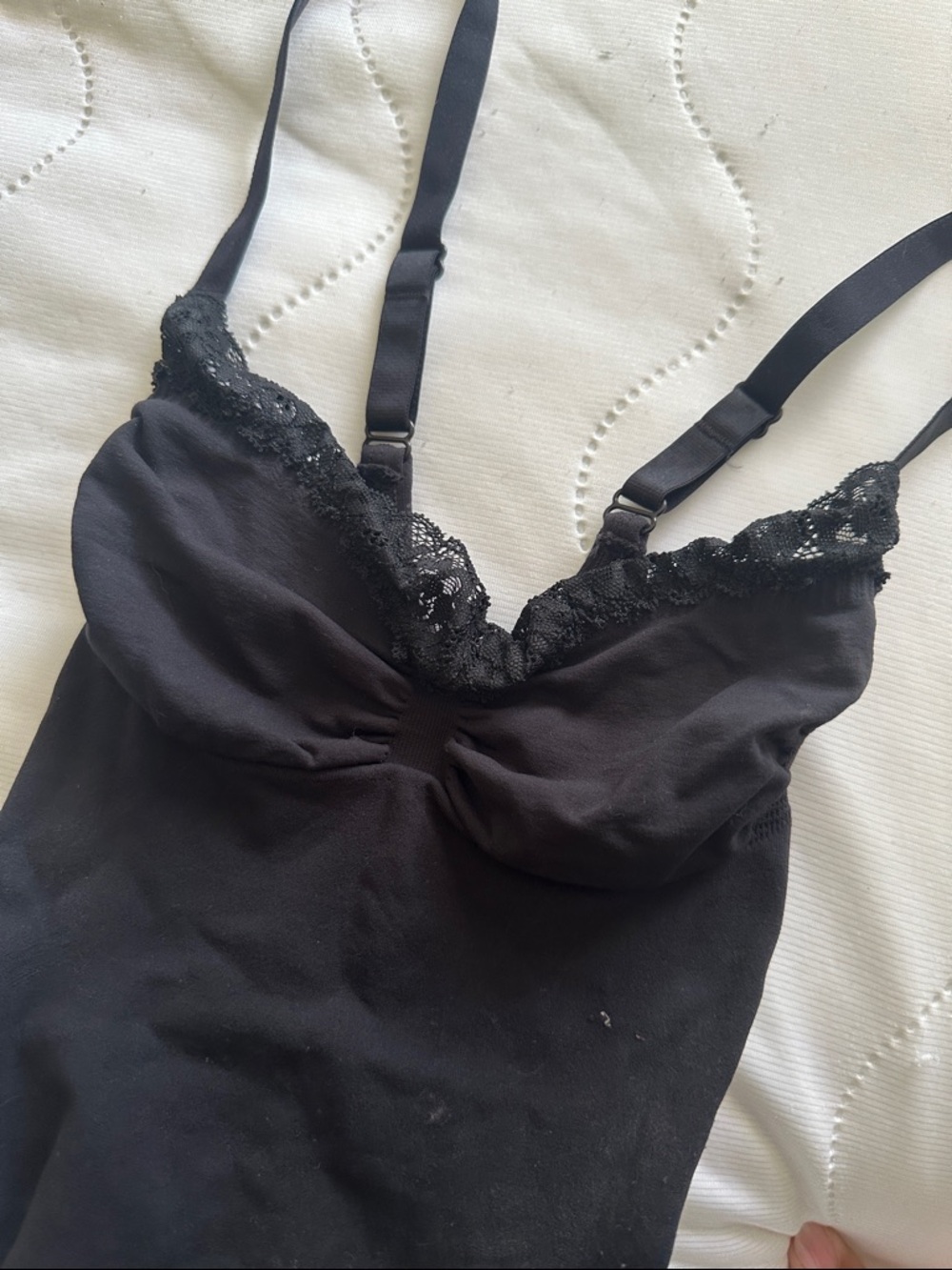 SKIMS Black Lace-Trim Bodysuit - Picture 2 of 2